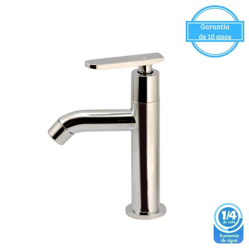 Torneira para Banheiro Mesa 1/4V Bica Média Cromado Prática 8199 ABS
