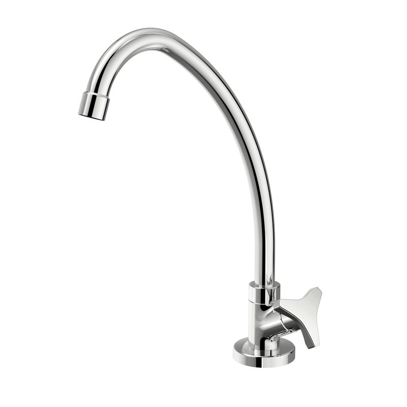 Torneira para Cozinha Mesa 1/4V Bica Média Cromado Gyro 1198