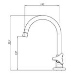 Torneira para Cozinha Mesa 1/4V Bica Média Cromado Gyro 1198