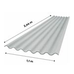 Telha Ondulada de Fibrocimento Cinza 5mm 2,44x1,1m Casalit