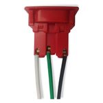 Tomada para Painel Plana 2P+T 10A/250V Vermelha com Rabicho