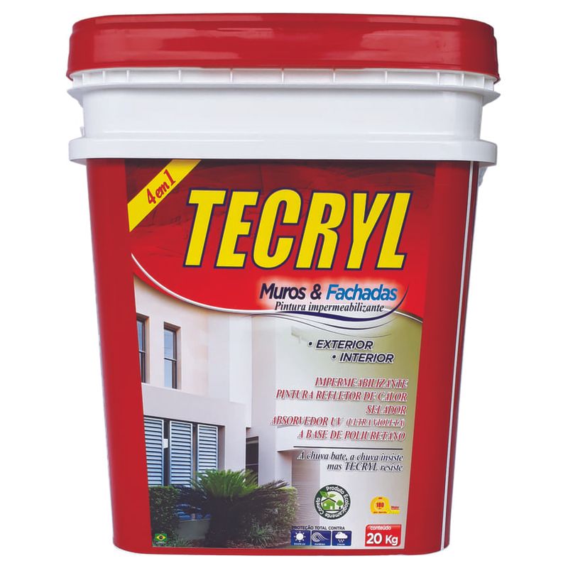 Tinta Impermeabilizante Fosco Muros & Fachadas Concreto 20Kg Tecryl