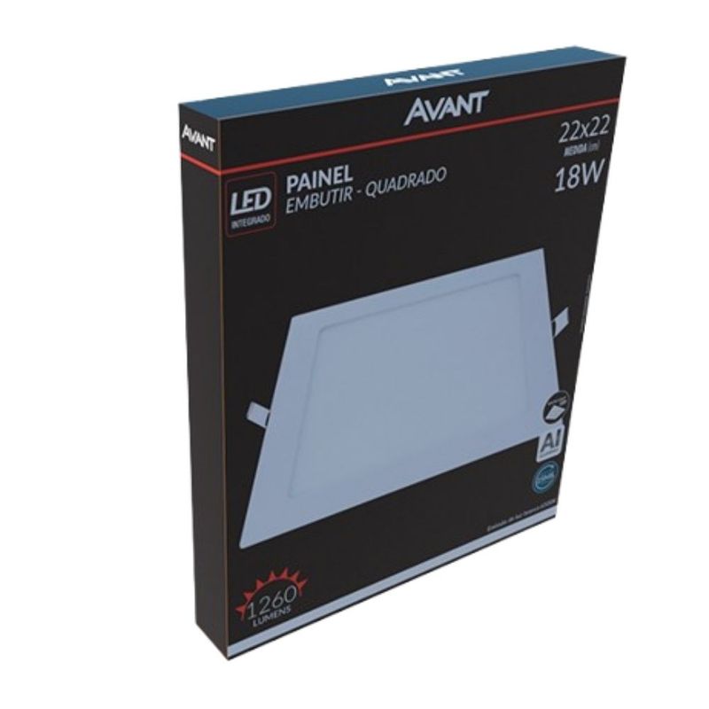 Painel de Led de Embutir Pop 24w 28x28cm 1440 lúmens Luz Branca