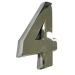 Número 4 Plástico Abs Cinza Cromado 14,8cm