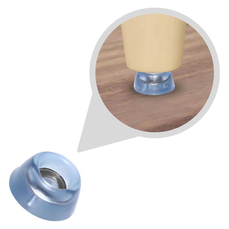Sapata Antideslizante com Arruela Metálica 28mm Silicone 10 Peças