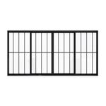 Janela de Correr 4 Folhas com Grade Alumínio Preto 100x150cm