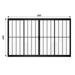 Janela de Correr 4 Folhas com Grade Alumínio Preto 100x150cm