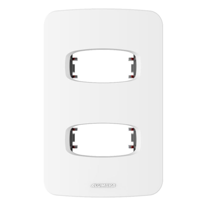 Placa 2 Postos Separados 4x2 com Suporte Branca Gracia