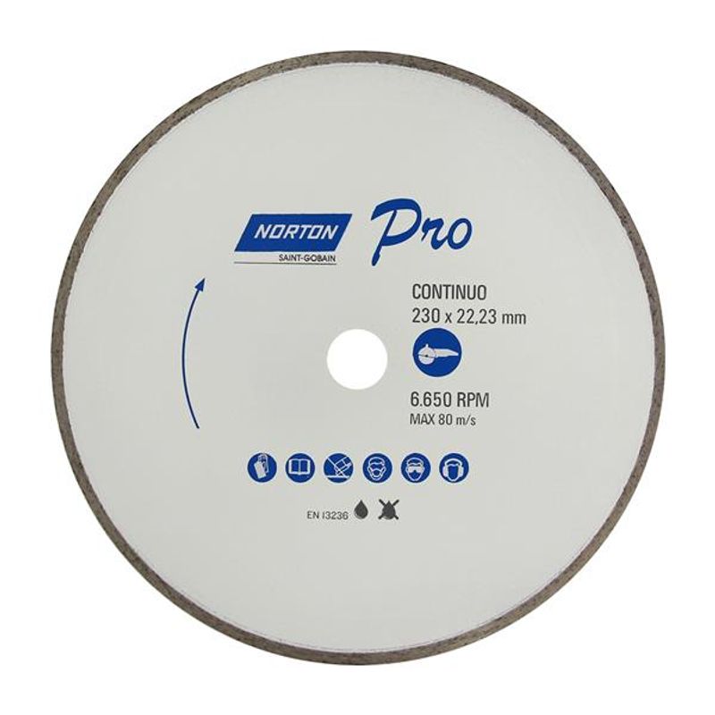 Disco Diamantado Pro Contínuo 9" 230x22,23mm Norton