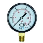 Manômetro 63mm 0-10 bar / 0-150 psi com Caixa Aço 1/4" Genebre