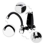 Torneira Filtro de Parede Bica Móvel E05 Preta/Cromada Acquabios