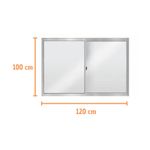Janela de Correr 2 folhas sem Grade Alumínio Brilhante 100x120cm