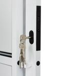 Porta de Correr 2 Folhas Vidro Liso Alumínio Branco Direito 210x150cm