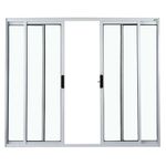 Janela de Correr 4 Folhas sem Grade Alumínio Branco 100x150cm