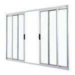 Janela de Correr 4 Folhas sem Grade Alumínio Branco 100x150cm