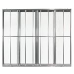 Janela de Correr 4 Folhas com Grade Alumínio Brilhante 100x150cm