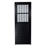 Porta Postigo Vidro Boreal Alumínio Preto Direito 210x80cm