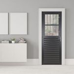 Porta Postigo Vidro Boreal Alumínio Preto Direito 210x80cm