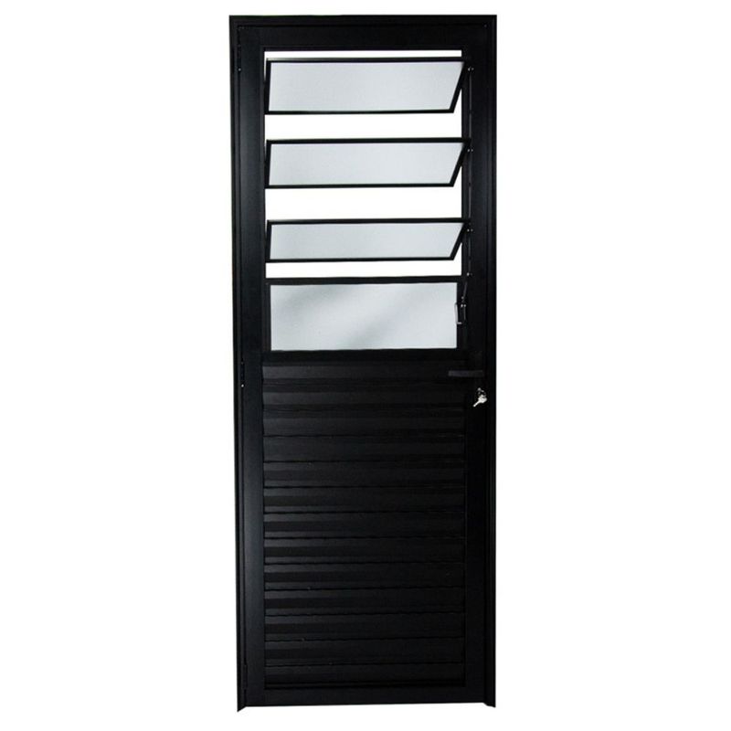 Porta Basculante Vidro Boreal Alumínio Preto Esquerdo 210x80cm