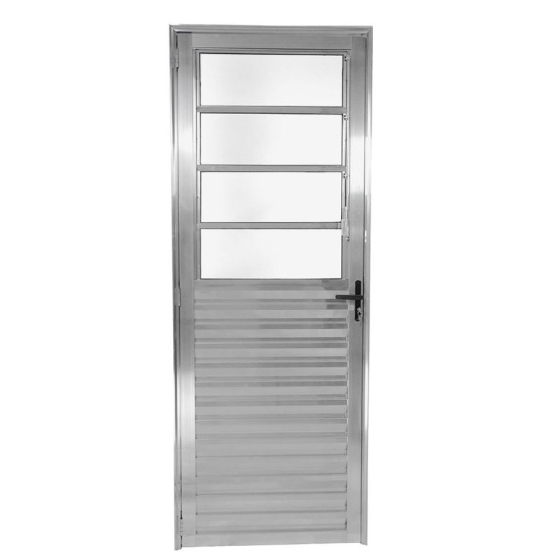 Porta Basculante Vidro Boreal Alumínio Brilhante Direito 210x80cm