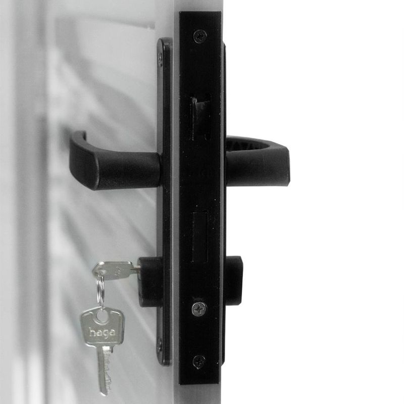 Porta Basculante Vidro Boreal Alumínio Brilhante Direito 210x80cm