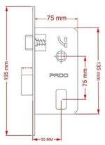 Fechadura Externa Roseta Quadrada Rolete Magnético Multiponto 55mm Cr