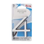 Número 4 Plástico Preto Cromado 8cm