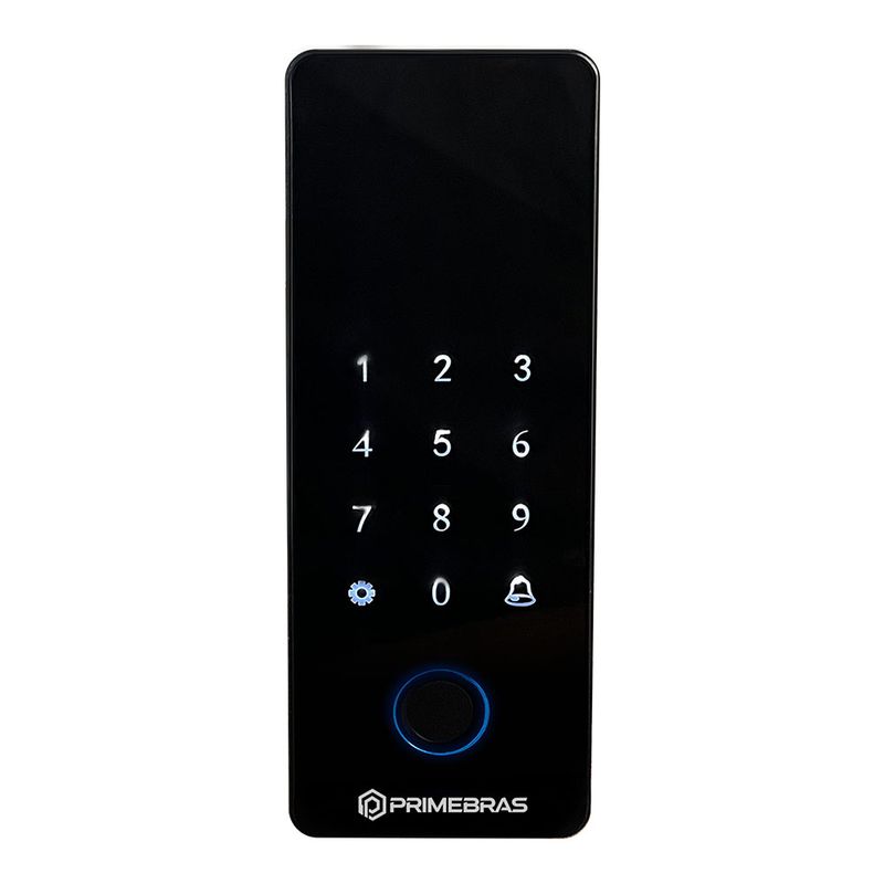 Fechadura Digital Sobrepor Vidro Biometria e Bluetooth Athenas Preto