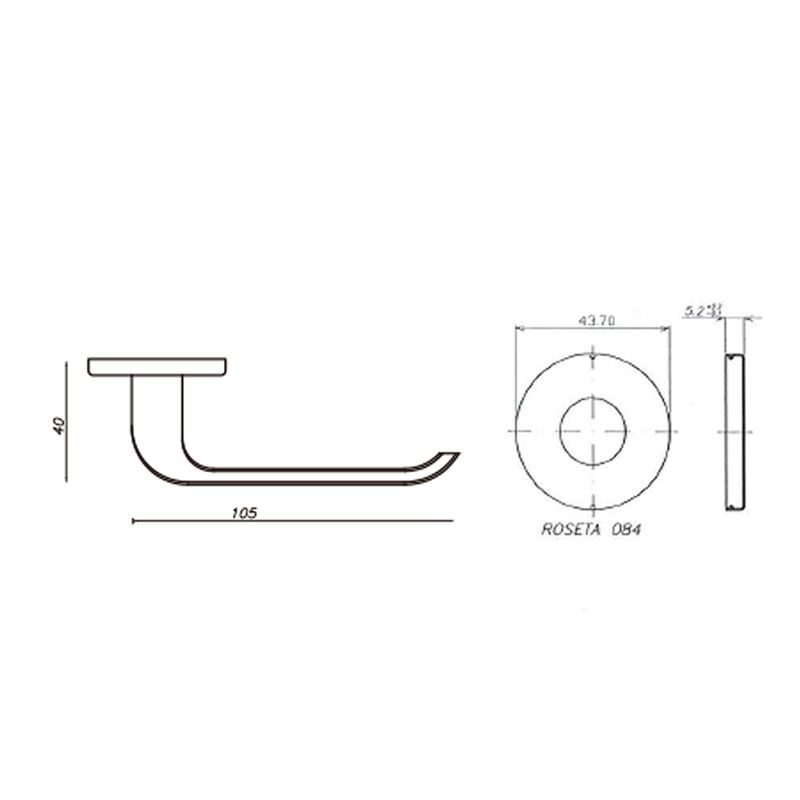 Fechadura Interna Roseta Redonda Linea 55mm Cromado