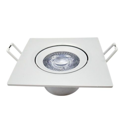 Pack 5 Spots de LED Embutir Quadrado Branco 5W 400 Lúmens Luz Branca