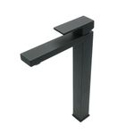 Torneira para Banheiro Mesa 1/4V Bica Alta Preto Fosco Square