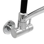 Torneira para Cozinha Parede 1/4V Bica Alta Preto /Cromada Arcos Flex