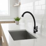 Torneira para Cozinha Mesa 1/4V Bica Alta Preto C29 ABS