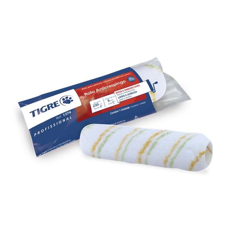 Rolo de Lã Sintético Antirrespingo sem Suporte 1374 23cm Tigre