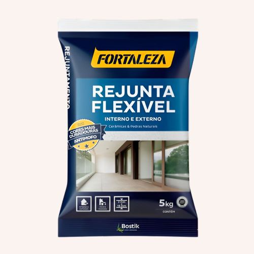 Rejunte Flexível Cerâmica Cinza Platina 5kg Fortaleza