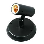 Spot de Sobrepor Liso Preto em Termoplástico para 1 Lâmpada E27