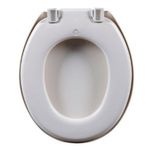 Assento Sanitário Convencional Almofadado PU Oval Bege