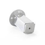 Pé Quadrado para Móvel com Sapata e Bucha 100mm Alumínio Polido