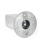 Pé Quadrado para Móvel com Sapata e Bucha 100mm Alumínio Polido