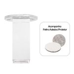 Pé Quadrado para Móvel com Sapata e Bucha 100mm Alumínio Polido