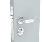 Fechadura Externa Pali Reta Roseta Redonda 40MM Cromada ROS23