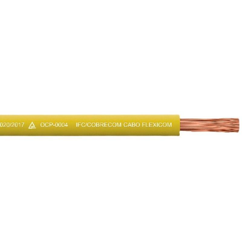 Cabo Flexível 2,5mm² 750V Amarelo 100 Metros Cobrecom
