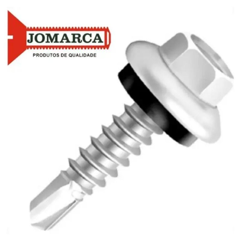 Parafuso Brocante Sextavada Arruela Aço Vulcanizada 12x4 100 peças