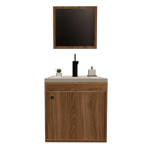 Kit Gabinete para Banheiro Canarix Amadeirado 40cm