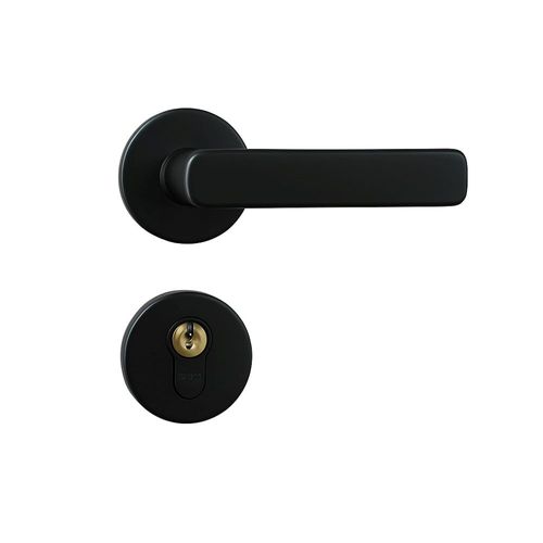 Fechadura Externa Roseta Redonda Stilo 40mm Preto
