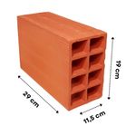 Bloco Cerâmico de Vedação 11,5x19x29cm Nova União