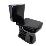 Kit Vaso Sanitário com Caixa Acoplada Vita Quadrada 3/6L Preto Fiori