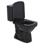 Kit Vaso Sanitário com Caixa Acoplada Vita Quadrada 3/6L Preto Fiori