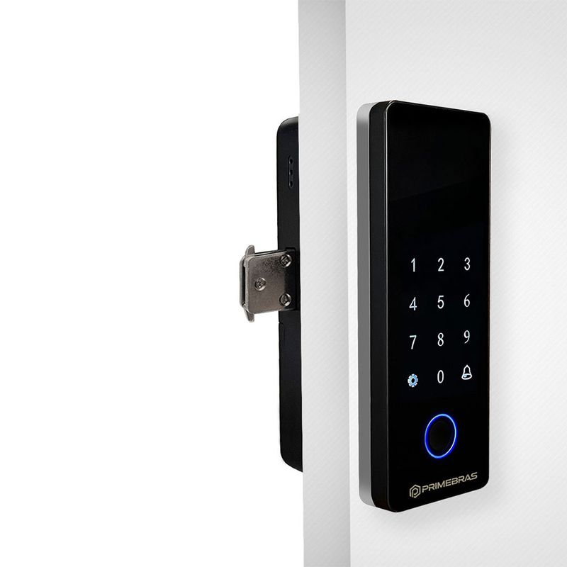 Fechadura Digital de Sobrepor com Biometria Athenas Preto