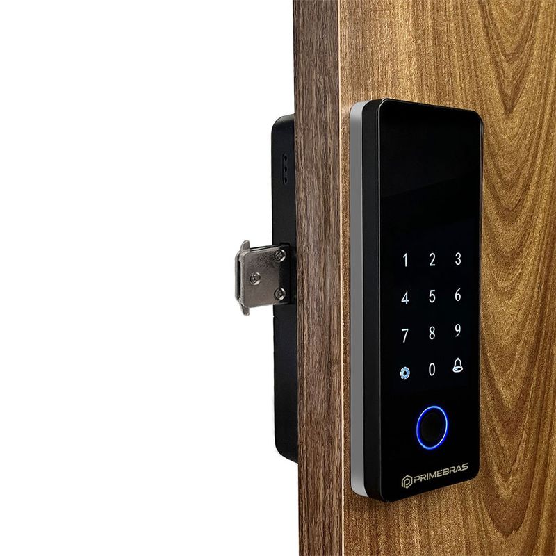 Fechadura Digital de Sobrepor com Biometria Athenas Preto